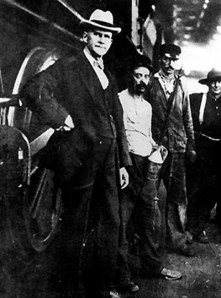 Eugene Debs meeting with railroad workers courtesy Eugene V. Debs Foundation